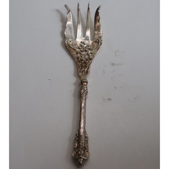 Vintage Silver Serving Fork‎ Made In India Ornate - Picture 1 of 3